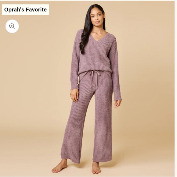 Softies Waffle Marshmallow V-Neck Luxe Lounge Set